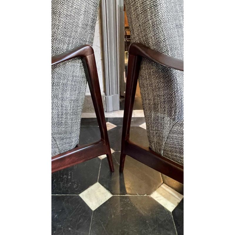 Paire de Fauteuils Vintage Entie`rement Restaure´s, Design Scandinave, ca 1950