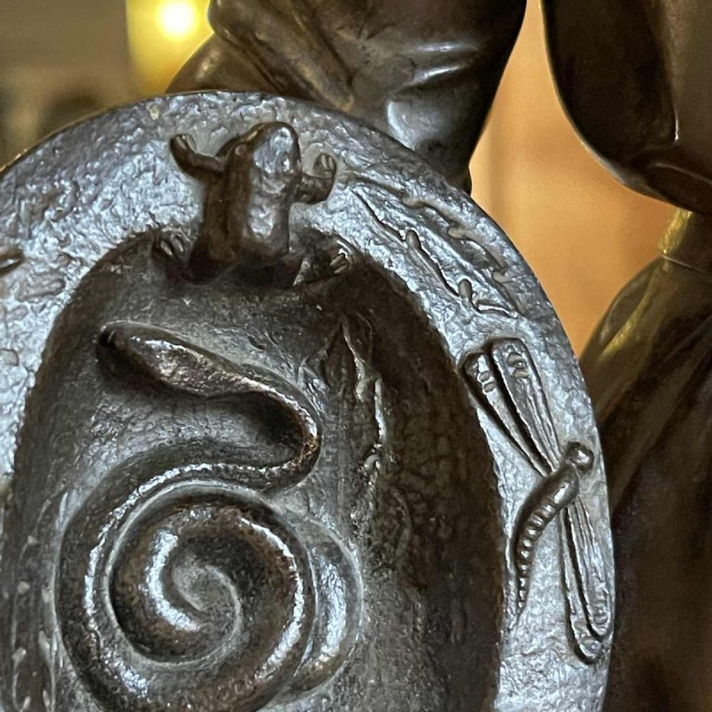 Jean-Jacques Feuchère 'De keramist Bernard Palissy' by Vittoz Bronzier, bronzen sculptuur, 1844