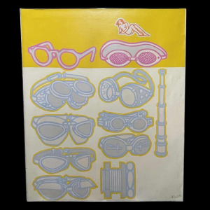 LOUIS-MARIE LONDOT " voir et revoir " tableau Pop'Art belge Huile sur toile 1970