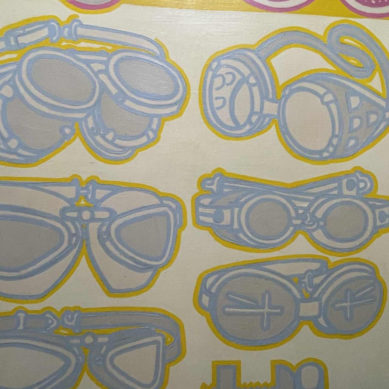 LOUIS-MARIE LONDOT "voir et revoir" Belgisch Pop'Art schilderij Olieverf op doek