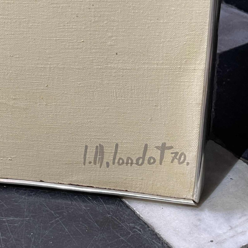 LOUIS-MARIE LONDOT "voir et revoir" Belgian Pop'Art painting Oil on canvas 1970