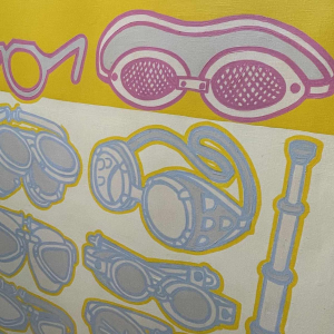 LOUIS-MARIE LONDOT "voir et revoir" Belgisch Pop'Art schilderij Olieverf op doek