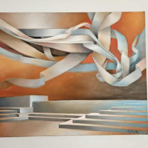 Charles-Louis Lasalle 'De avondwind' schilderij olieverf op doek, 1992