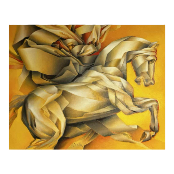 Charles-Louis Lasalle, l'Etalon à l'Honneur, painting olieverf op doek, gesigneerd, 1997