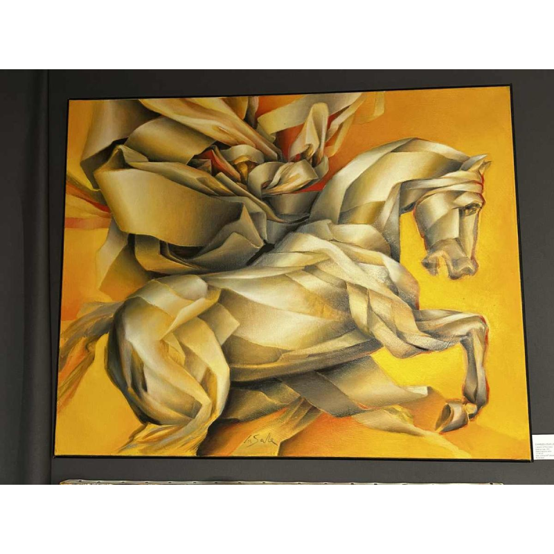 Charles-Louis Lasalle, L'Etalon à l'Honneur, painting oil on canvas, signed, 1997