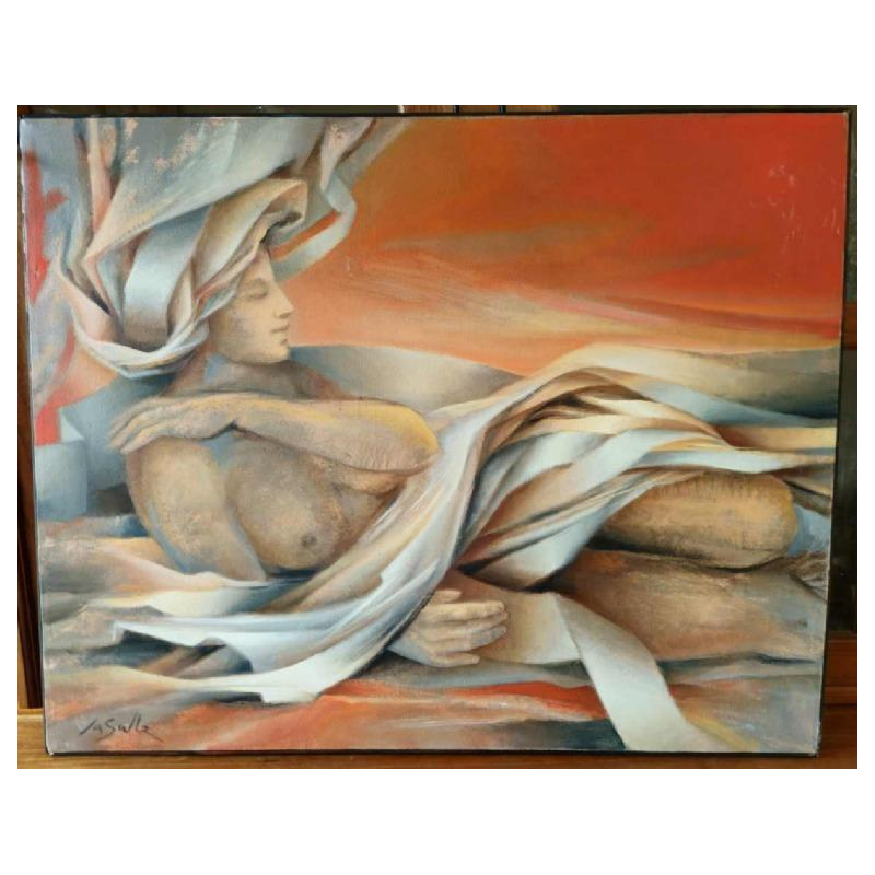 Charles-Louis Lasalle 'Marie Carmen' tableau huile sur toile, 2002