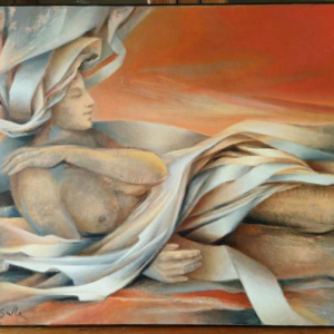 Charles-Louis Lasalle 'Marie Carmen' tableau huile sur toile, 2002