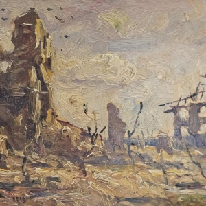 Armand Jamar [Eglise d'Essen] – naoorlogs landschap, 1919 (triptiek)