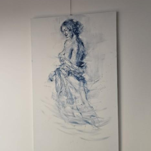 Jonathan DE CESARE - Composition 2025 - Tweeluik - Gemengde technieken op canvas