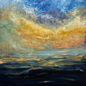 Jonathan DE CESARE - Souffle doré – Huile sur toile - 2025