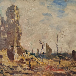 Armand Jamar [Eglise d'Essen] – post-war landscape, 1919 (triptych)