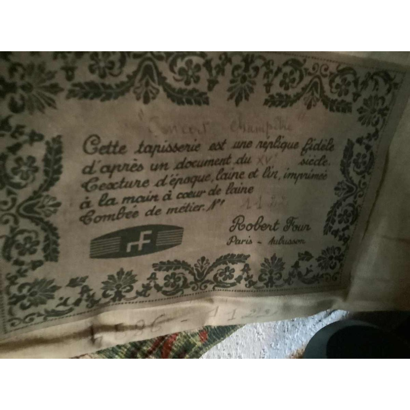 Robert Four, tapisserie d'Aubusson 'Concert champêtre'