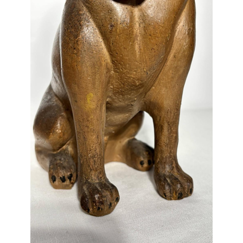 Paire de sculptures de bouledogues anglais, terre cuite polychrome, Angleterre XIXe siècle