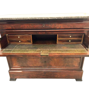 Commode secrétaire Louis Philippe en acajou, XIX siècle