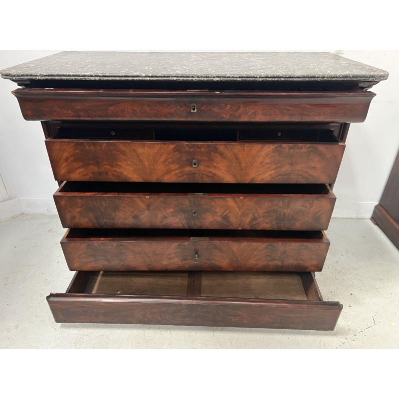 Louis Philippe mahogany secretary chest, 19th century