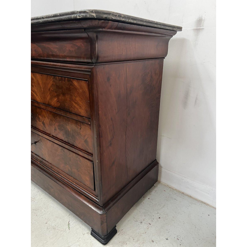 Commode secrétaire Louis Philippe en acajou, XIX siècle