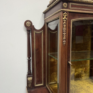Napoleon III style display cabinet in mahogany and chased bronze, 19th century