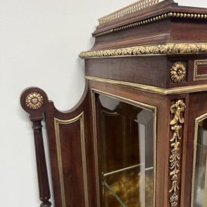 Napoleon III style display cabinet in mahogany and chased bronze, 19th century