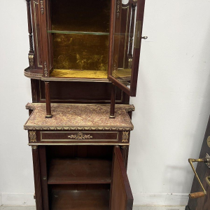 Napoleon III style display cabinet in mahogany and chased bronze, 19th century