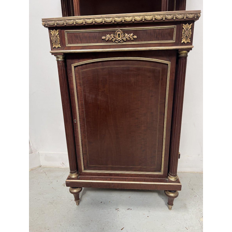 Napoleon III style display cabinet in mahogany and chased bronze, 19th century