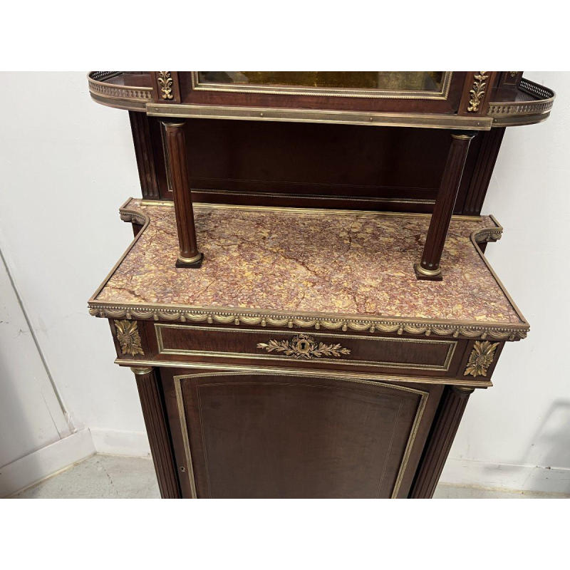 Napoleon III style display cabinet in mahogany and chased bronze, 19th century