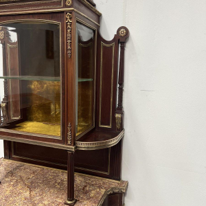 Napoleon III style display cabinet in mahogany and chased bronze, 19th century