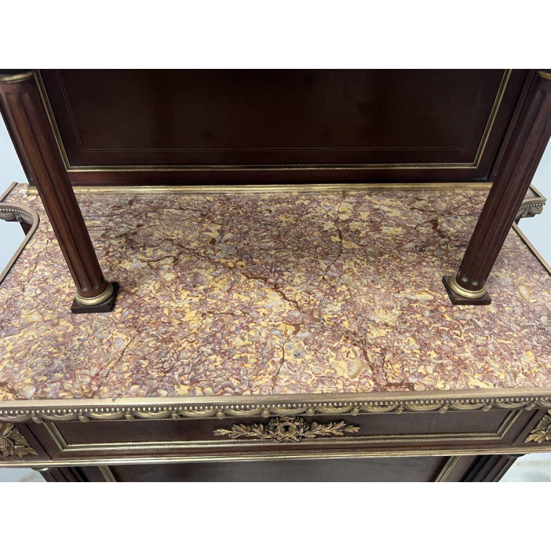 Napoleon III style display cabinet in mahogany and chased bronze, 19th century