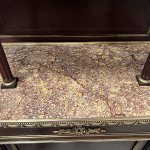 Napoleon III style display cabinet in mahogany and chased bronze, 19th century