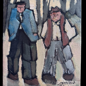 Gérard Gribaumont “De twee vrienden”, olieverfschilderij op canvas