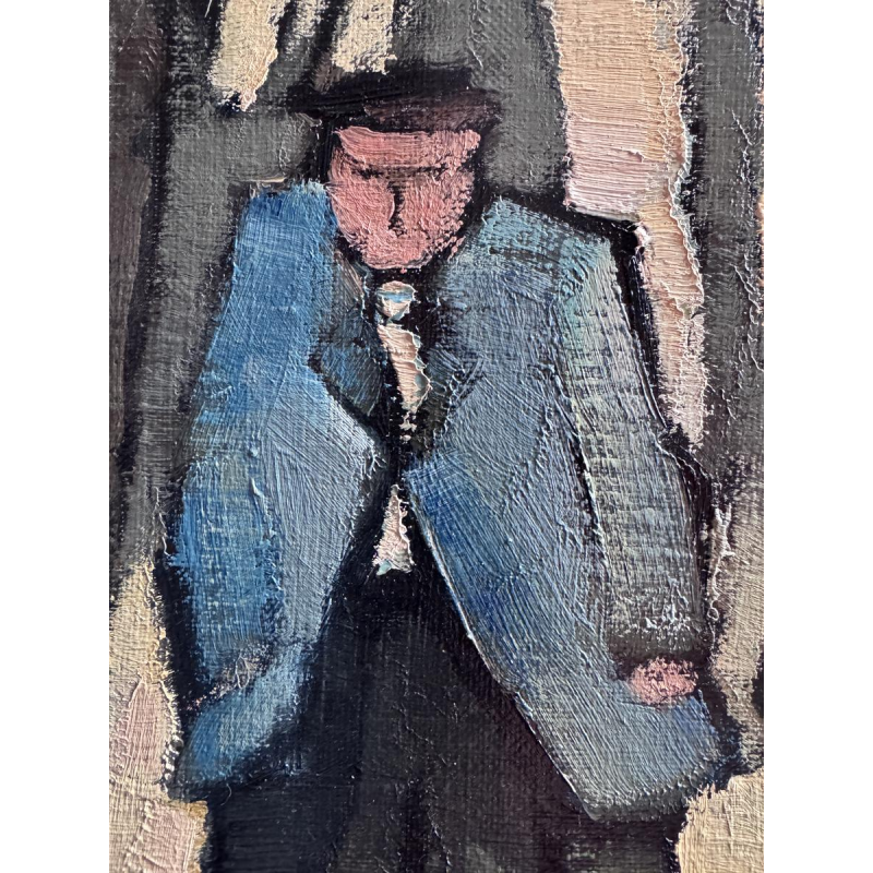 Gérard GRIBAUMONT «Les 2 amis» tableau huile sur toile