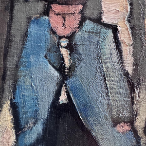 Gérard GRIBAUMONT «Les 2 amis» tableau huile sur toile