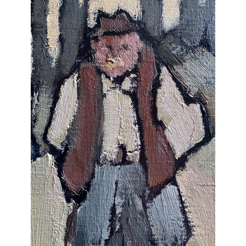 Gérard GRIBAUMONT «Les 2 amis» tableau huile sur toile