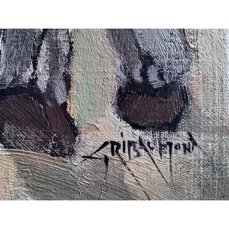 Gérard Gribaumont “De twee vrienden”, olieverfschilderij op canvas