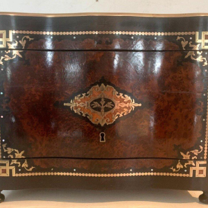 Complete liquor cabinet, Napoleon III style, 19th century marquetry box