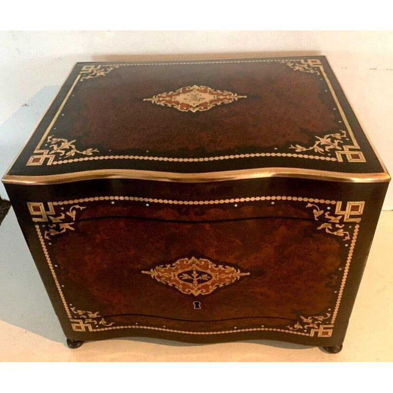 Complete liquor cabinet, Napoleon III style, 19th century marquetry box