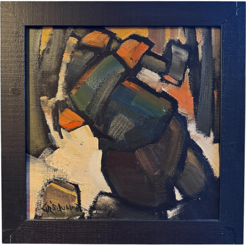 Gérard GRIBAUMONT “The Woodcutter” oil painting on canvas, 2004