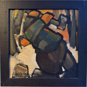 Gérard GRIBAUMONT «Le bûcheron» tableau huile sur toile, 2004