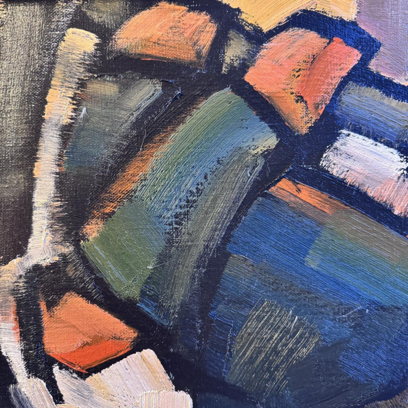 Gérard Gribaumont “De houthakker”, olieverfschilderij op doek, 2004