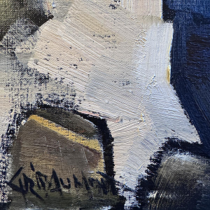 Gérard Gribaumont “De houthakker”, olieverfschilderij op doek, 2004