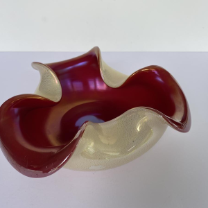 Seguso Vetri d'Arte (toegeschreven aan), drielobbige kom, Murano jaren 50