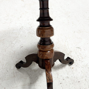 Octagonal Napoleon III marquetry pedestal table with a central tripod base, Italy, 19th century