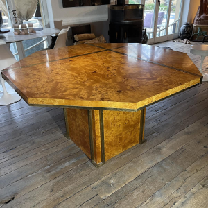 JEAN-CLAUDE MAHEY, Hollywood Regency eettafel, met geïntegreerde verlengstukken, ca. 1970