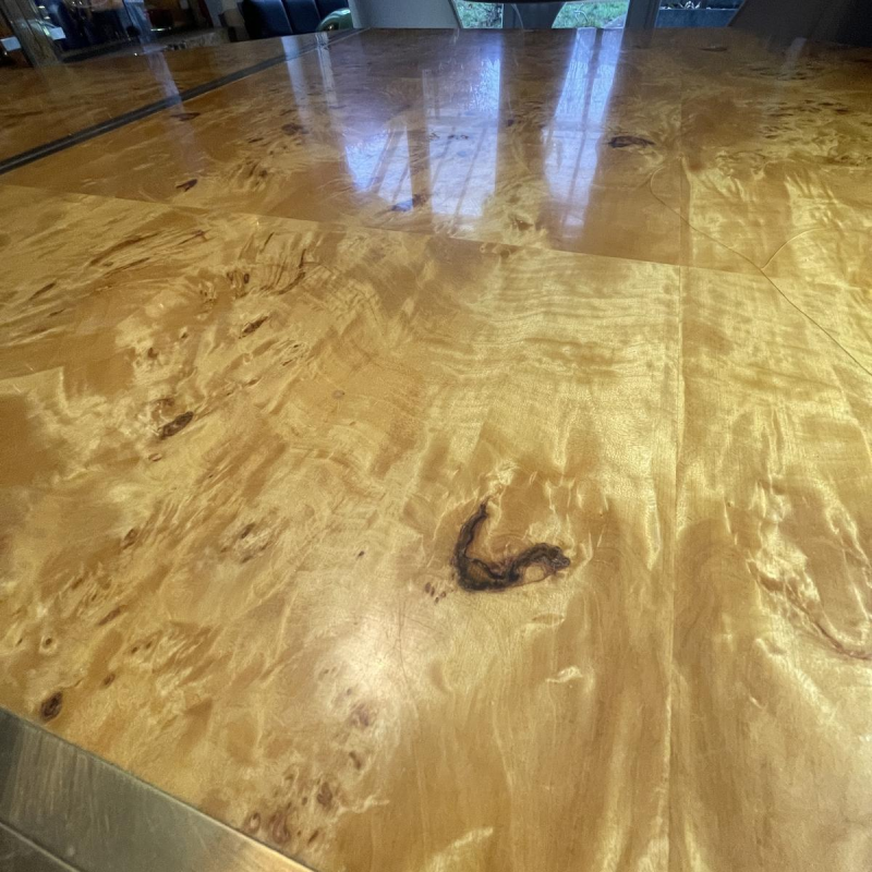 JEAN-CLAUDE MAHEY, Hollywood Regency eettafel, met geïntegreerde verlengstukken, ca. 1970