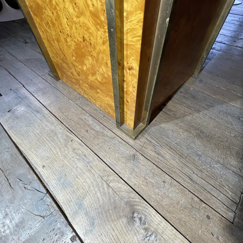 JEAN-CLAUDE MAHEY, Hollywood Regency dining table, integrated extensions, ca. 1970