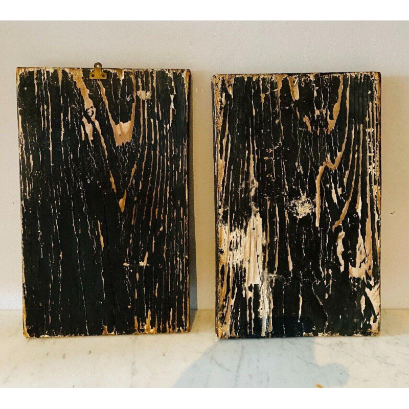 Paire d’appliques en bois sculpté à décor de Chinois, XXᵉ siècle