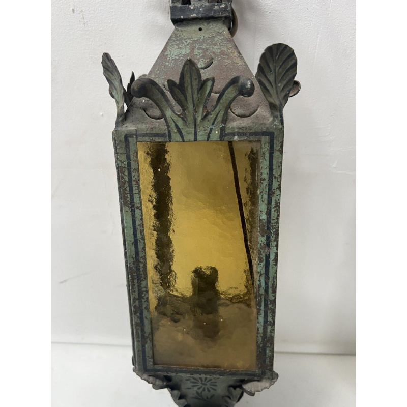 Pair of lacquered sheet metal lanterns, 20th century