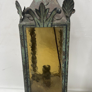 Pair of lacquered sheet metal lanterns, 20th century