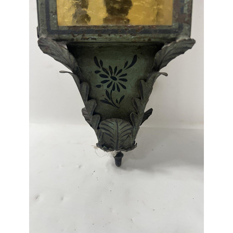 Pair of lacquered sheet metal lanterns, 20th century