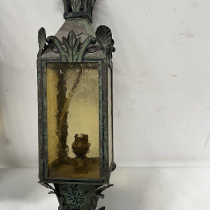 Pair of lacquered sheet metal lanterns, 20th century