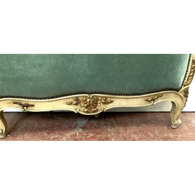 Louis XV style daybed in lacquered and gilded wood, 20th century